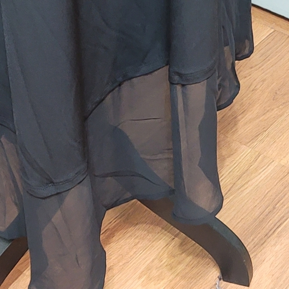 Lane Bryant Asymmetrical Chiffon Trim Sleeveless Ponte Maxi Dress 14/16 - Picture 2 of 4